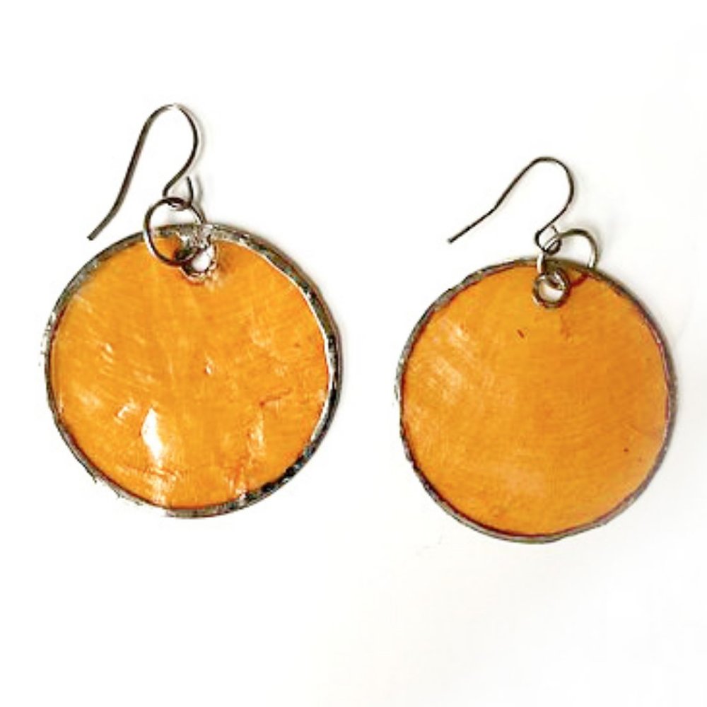 Orange Shell Earrings